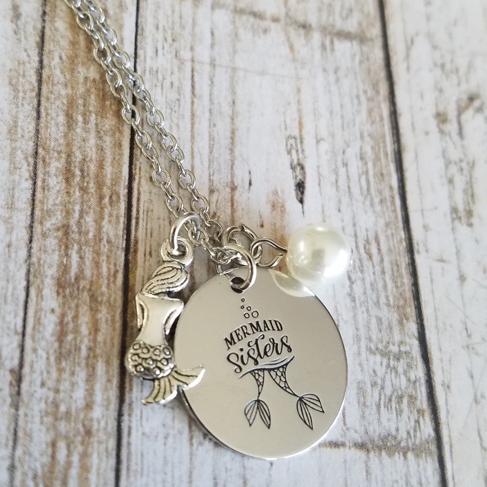 🌞SUMMER SALE🌞 Mermaid Sisters stamped  necklace